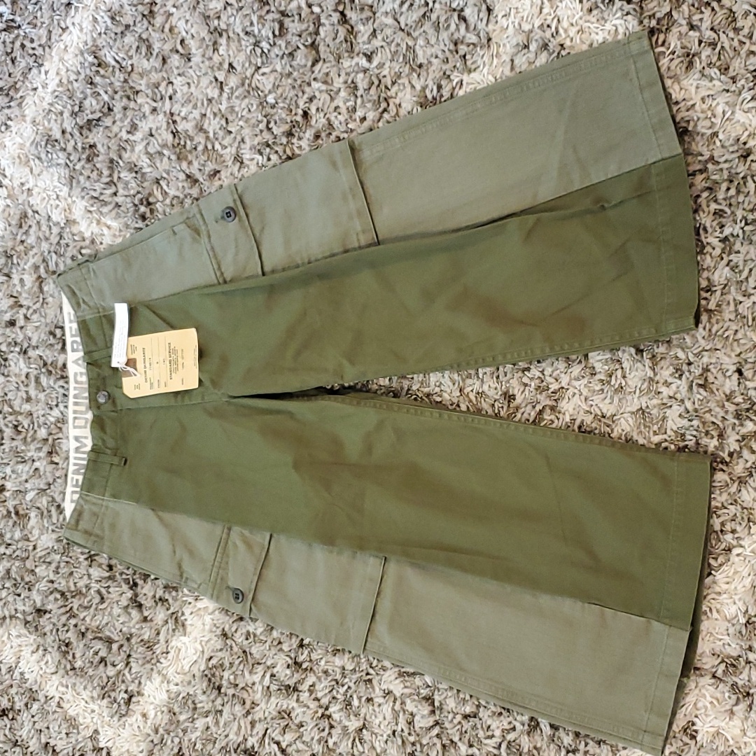 Denim Dungaree Japanese Brand Wide Leg Cargo Pants